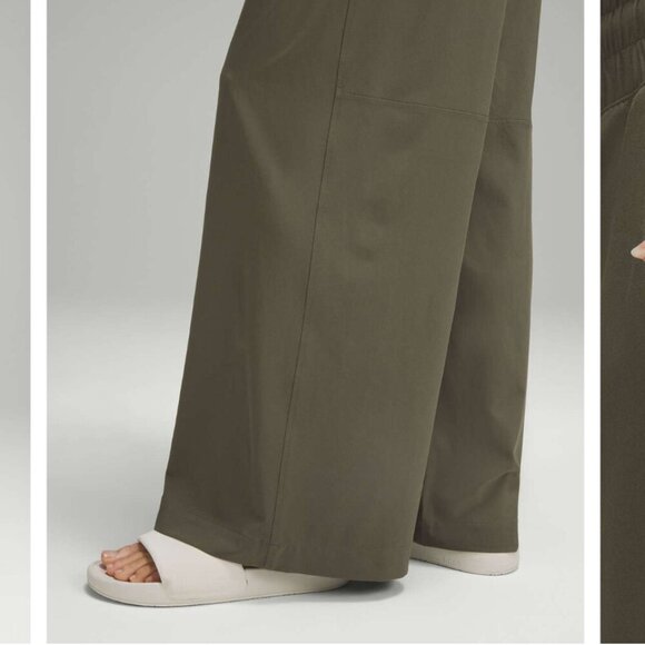 EUC Lululemon Swift Mid-Rise Wide-Leg Pant Army Green Women's 14 Athleisure - Picture 14 of 16
